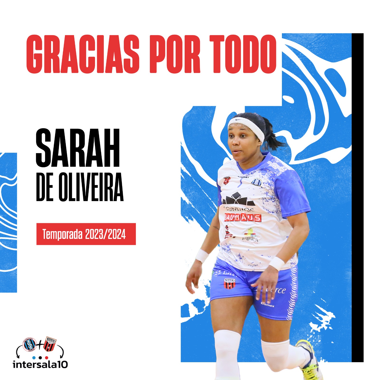 Sarah de Oliveira deja InterSala10 Zaragoza